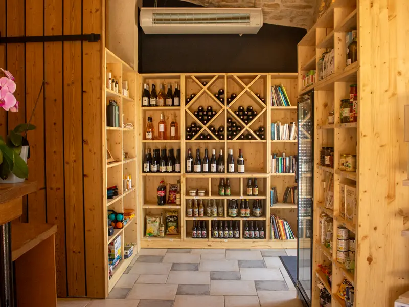 Small grocery store with local products in Ardèche