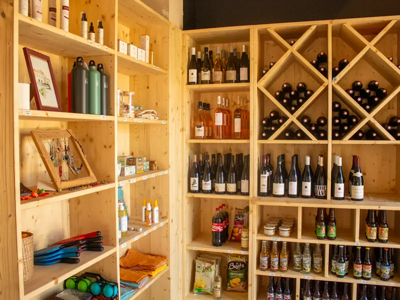 Small grocery store with local products in Ardèche